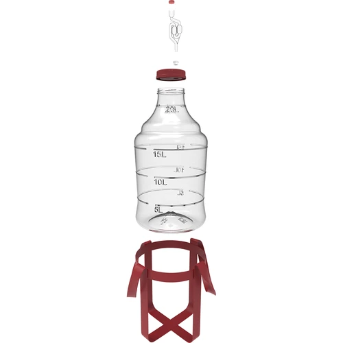 Lichte, onbreekbare wijnballon met draagriemen, 20 L - 2 ['wijnballonnen', ' bierballonnen', ' wijncontainers', ' biercontainers', ' PET-containers', ' breedmondballonnen', ' wijnsets', ' onbreekbare containers', ' fermentatiecontainers', ' fermentatieballonnen', ' ballonnen met schroefdop', ' ballonnen met accessoires', ' wijnnieuwigheden', ' huiswijnen', ' huisbieren', ' draagriemen', ' ballonnen', ' van kunststof', ' onbreekbaar', ' fermentor', ' demijohn', ' mandfles', ' gallon', ' wijn', ' bier', ' met draagriemen', ' set']