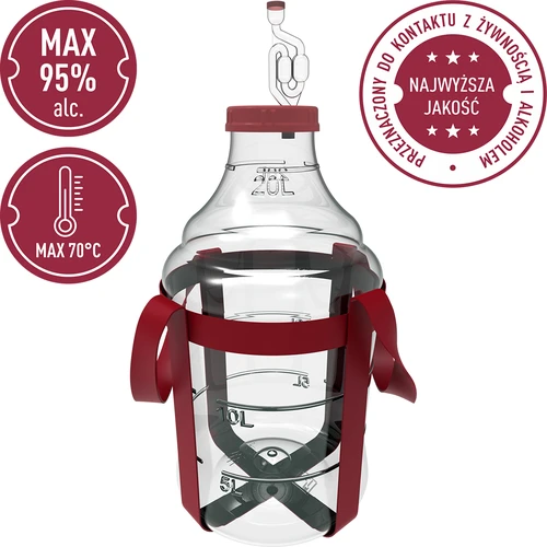 Lichte, onbreekbare wijnballon met draagriemen, 20 L - 5 ['wijnballonnen', ' bierballonnen', ' wijncontainers', ' biercontainers', ' PET-containers', ' breedmondballonnen', ' wijnsets', ' onbreekbare containers', ' fermentatiecontainers', ' fermentatieballonnen', ' ballonnen met schroefdop', ' ballonnen met accessoires', ' wijnnieuwigheden', ' huiswijnen', ' huisbieren', ' draagriemen', ' ballonnen', ' van kunststof', ' onbreekbaar', ' fermentor', ' demijohn', ' mandfles', ' gallon', ' wijn', ' bier', ' met draagriemen', ' set']