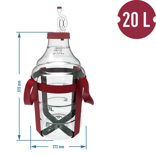 Lichte, onbreekbare wijnballon met draagriemen, 20 L - 6 ['wijnballonnen', ' bierballonnen', ' wijncontainers', ' biercontainers', ' PET-containers', ' breedmondballonnen', ' wijnsets', ' onbreekbare containers', ' fermentatiecontainers', ' fermentatieballonnen', ' ballonnen met schroefdop', ' ballonnen met accessoires', ' wijnnieuwigheden', ' huiswijnen', ' huisbieren', ' draagriemen', ' ballonnen', ' van kunststof', ' onbreekbaar', ' fermentor', ' demijohn', ' mandfles', ' gallon', ' wijn', ' bier', ' met draagriemen', ' set']