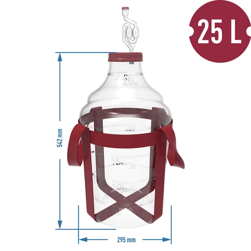 Lichte, onbreekbare wijnballon met draagriemen, 25 L - 6 ['wijnballonnen', ' bierballonnen', ' wijncontainers', ' biercontainers', ' PET-containers', ' breedmondballonnen', ' wijnsets', ' onbreekbare containers', ' fermentatiecontainers', ' fermentatieballonnen', ' ballonnen met schroefdop', ' ballonnen met accessoires', ' wijnnieuwigheden', ' huiswijnen', ' huisbieren', ' draagriemen', ' ballonnen', ' van kunststof', ' onbreekbaar', ' fermentor', ' demijohn', ' mandfles', ' gallon', ' wijn', ' bier', ' met draagriemen', ' set']