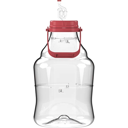 Lichte, onbreekbare wijnballon met handvat, 10 L  - 1 ['wijnballon', ' wijnballon', ' onbreekbare ballon', ' plastic ballon', ' ballon 10 l', ' biercontainer', ' bierballon', ' fermentor', ' voor fermentatie', ' PET-ballon', ' ballon met brede opening', ' handvat voor ballon']