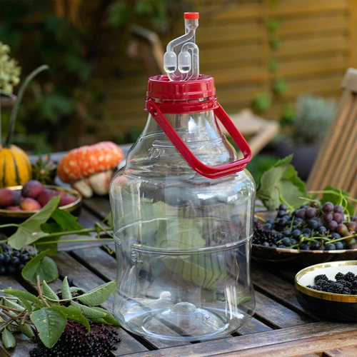 Lichte, onbreekbare wijnballon met handvat, 10 L - 7 ['wijnballon', ' wijnballon', ' onbreekbare ballon', ' plastic ballon', ' ballon 10 l', ' biercontainer', ' bierballon', ' fermentor', ' voor fermentatie', ' PET-ballon', ' ballon met brede opening', ' handvat voor ballon']