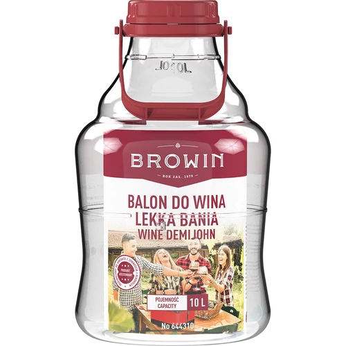 Lichte, onbreekbare wijnballon met handvat, 10 L - 3 ['wijnballon', ' wijnballon', ' onbreekbare ballon', ' plastic ballon', ' ballon 10 l', ' biercontainer', ' bierballon', ' fermentor', ' voor fermentatie', ' PET-ballon', ' ballon met brede opening', ' handvat voor ballon']