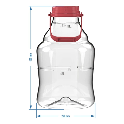 Lichte, onbreekbare wijnballon met handvat, 10 L - 6 ['wijnballon', ' wijnballon', ' onbreekbare ballon', ' plastic ballon', ' ballon 10 l', ' biercontainer', ' bierballon', ' fermentor', ' voor fermentatie', ' PET-ballon', ' ballon met brede opening', ' handvat voor ballon']