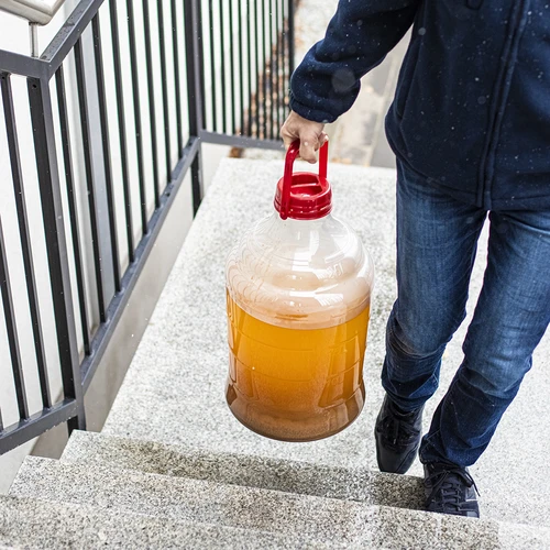 Lichte, onbreekbare wijnballon met handvat, 20 L - 15 ['fermentatiecontainer', ' fermentatievat', ' waarin fermenteren', ' wijnballon', ' bierballon', ' voor fermentatie', ' breedmondballon', ' petballon', ' plastic ballon', ' onbreekbare ballon', ' wijnballon', ' wijnnieuwigheid']