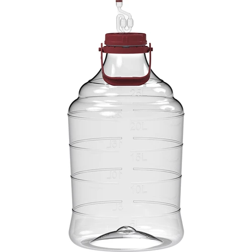 Lichte, onbreekbare wijnballon met handvat, 25 L  - 1 ['fermentatiecontainer', ' fermentatievat', ' waarin fermenteren', ' wijnballon', ' bierballon', ' voor fermentatie', ' breedmondballon', ' petballon', ' plastic ballon', ' onbreekbare ballon', ' wijnballon', ' wijnnieuwigheid', ' ballon 25 L']