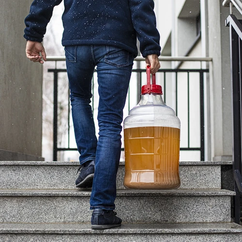 Lichte, onbreekbare wijnballon met handvat, 25 L - 16 ['fermentatiecontainer', ' fermentatievat', ' waarin fermenteren', ' wijnballon', ' bierballon', ' voor fermentatie', ' breedmondballon', ' petballon', ' plastic ballon', ' onbreekbare ballon', ' wijnballon', ' wijnnieuwigheid', ' ballon 25 L']