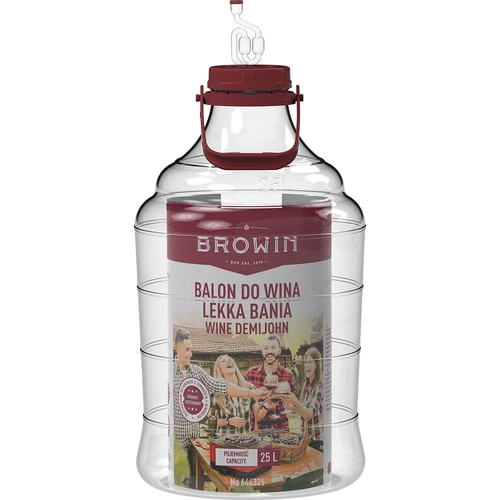Lichte, onbreekbare wijnballon met handvat, 25 L - 3 ['fermentatiecontainer', ' fermentatievat', ' waarin fermenteren', ' wijnballon', ' bierballon', ' voor fermentatie', ' breedmondballon', ' petballon', ' plastic ballon', ' onbreekbare ballon', ' wijnballon', ' wijnnieuwigheid', ' ballon 25 L']