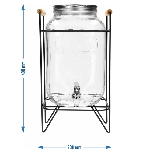 Limonadepot 8 L - met kraantje, op metalen standaard met handvatten - 6