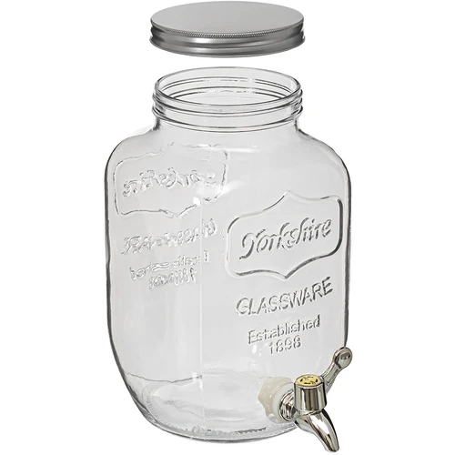 Limonadepot met kraantje - glas, 4 L - 2 ['limonadepot', ' drankpot', ' pot met kraantje', ' pot 4 liter met kraantje', ' glazen fles met kraantje', ' glazen fles voor dranken', ' drankpot', ' drankpot voor feest', ' pot met kraantje voor de tuin', ' limonade in de buitenlucht', ' zomerse verfrissing']
