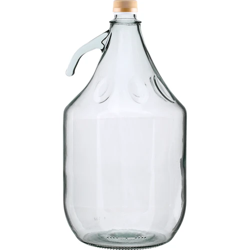 Mandfles 5 L Dama met dop - zonder mand  - 1 ['fles 5l', ' fles voor fermentatie', ' mandfles voor fermentatie', ' mandfles voor wijn', ' mandfles voor wijn', ' voor het bewaren van wijn', ' fles voor sap']