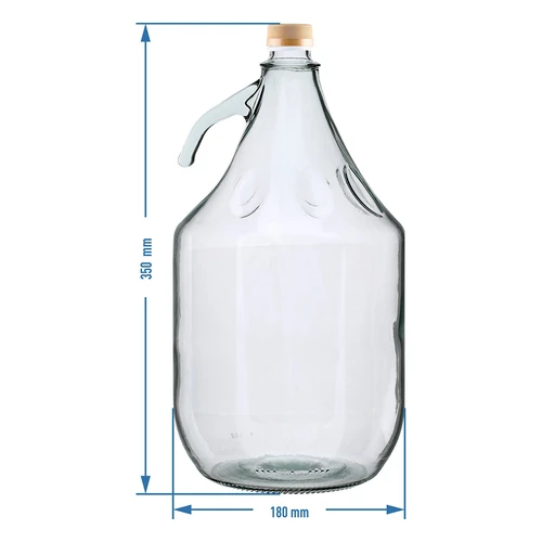 Mandfles 5 L Dama met dop - zonder mand - 4 ['fles 5l', ' fles voor fermentatie', ' mandfles voor fermentatie', ' mandfles voor wijn', ' mandfles voor wijn', ' voor het bewaren van wijn', ' fles voor sap']