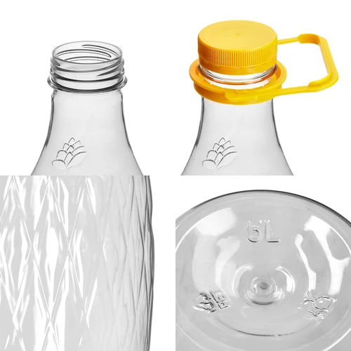 Mandfles Dama 5 L PET, met schroefdop, handgreep en mandje - 3