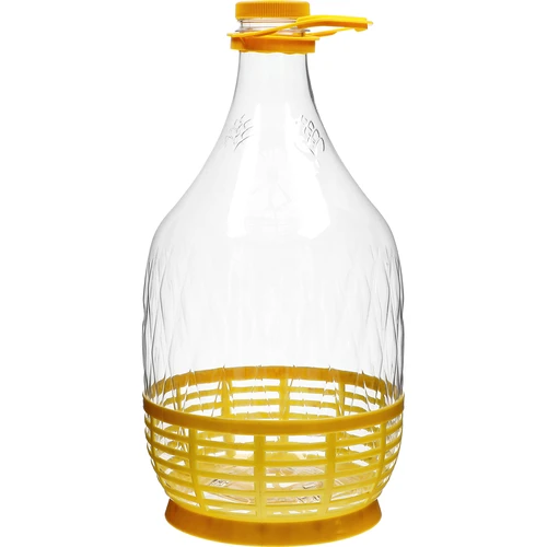 Mandfles Dama 5 L PET, met schroefdop, handgreep en mandje