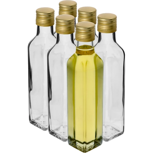 Maraska fles 250 ml met dop, 6 stuks - 2 ['Maraska fles', ' maraska fles', ' glazen fles', ' fles 250ml', ' flessenset', ' glazen flessen', ' flessen voor azijn', ' flessen voor olie', ' flessen met dop']
