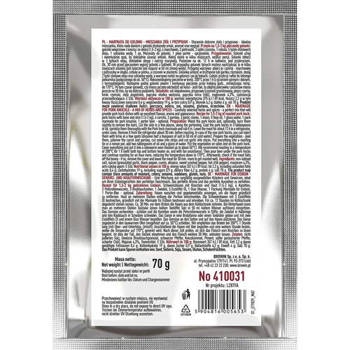 Marinade voor varkenspoot - kruiden- en specerijenmix, 70 g - 2 ['marinades', ' marinade voor varkenspoot', ' kruiden en specerijen', ' voor marineren', ' kruiden zonder conserveermiddelen', ' natuurlijke kruiden en specerijen', ' varkenspoot', ' gebakken varkenspoot', ' kruidenmix', ' kruiden voor vleeswaren', ' vleeswarenproductie', ' recept voor varkenspoot', ' zelfgemaakte vleeswaren', ' heerlijke varkenspoot', ' hoe maak je varkenspoot', ' kruiden voor vlees', ' kruiden voor varkenspoot', ' kruiden voor vlees', ' marinades voor vlees']