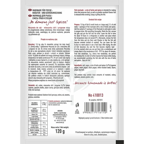 Marinade voor vis - kruiden- en specerijenmix, 120 g - 2 ['kruiden voor vis', ' kruiden zonder conserveermiddelen', ' natuurlijke kruiden en specerijen']