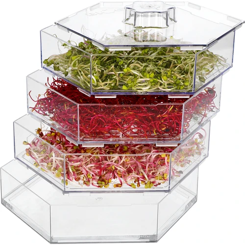 Meerlagige kiemtoren Niezłe Ziółko met radijszaad - 3 ['gezonde kiemen', ' thuis kiemen kweken', ' veganistisch product kiemen', ' kiemen kweken thuis', ' radijskiemen', ' kiemen kweken', ' radijszaad', ' kiemset met zaden', ' kiemtoren']