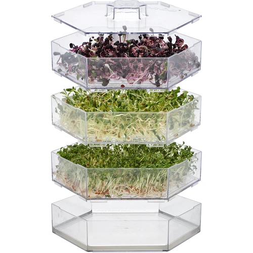 Meerlagige kiemtoren Niezłe Ziółko met radijszaad - 4 ['gezonde kiemen', ' thuis kiemen kweken', ' veganistisch product kiemen', ' kiemen kweken thuis', ' radijskiemen', ' kiemen kweken', ' radijszaad', ' kiemset met zaden', ' kiemtoren']