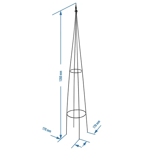 Metalen pergola - Piramide, 135 cm - 3 ['plantensteun', ' voor klimplanten', ' voor rozen', ' voor bonen', ' voor plantenteelt', ' voor rododendrons']