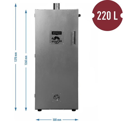 Metalen rookkamer 250 L, met wielen - 4