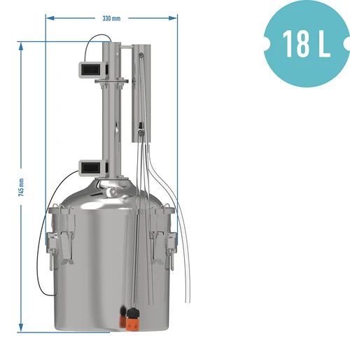 MODULAIRE DISTILLEERDER CONVEX 18L-BASIS - 11 ['distilleerset', ' modulaire distilleerder', ' eenvoudige batchdestillatie', ' hoe te destilleren', ' goedkope distilleerder', ' katalytisch filter', ' voor whiskey', ' gin', ' calvados']