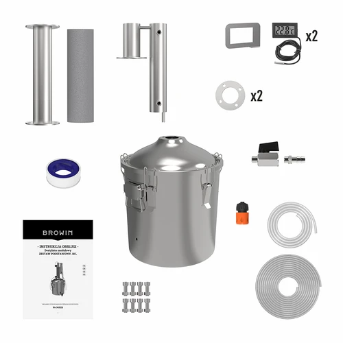 MODULAIRE DISTILLEERDER CONVEX 18L-BASIS - 4 ['distilleerset', ' modulaire distilleerder', ' eenvoudige batchdestillatie', ' hoe te destilleren', ' goedkope distilleerder', ' katalytisch filter', ' voor whiskey', ' gin', ' calvados']