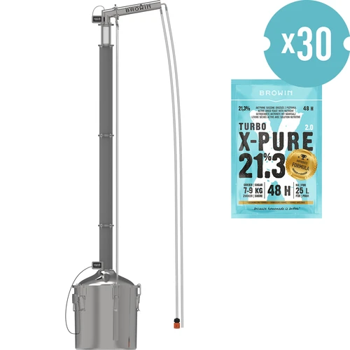 Modulaire distilleerder Convex 30 L elektrisch - Aabratek  - 1 ['abratek', ' elektrische distilleerder', ' distilleerder met kijkglas', ' modulaire distilleerder', ' gerectificeerde spiritus', ' gedestilleerd water 95%', ' distillatie', ' koperen vulling', ' koperen prismatische veren', ' browin distilleerder']
