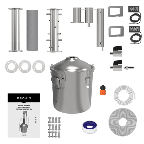 Modulaire distilleerder Convex 30 L - Torpedo, 'Koude Vingers' - 3 ['Browin distilleerder', ' modulaire distilleerders', ' distilleerder met opvangvat', ' modulaire distilleerder', ' opvangvaten voor distilleerder', ' zuivere distillaat', ' distillatieset', ' bolle deksel', ' convex deksel', ' distilleercontainer met deksel', ' distillatieset', ' uitbreidbare distillatieset', ' distillatie op verschillende warmtebronnen', ' koude vingers module', ' reflux koude vingers', ' Torpedo distilleerder', ' distilleerkolom']