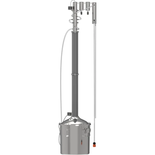 Modulaire elektrische Convex distilleerder 30 L - Perun - 2 ['Browin distilleerder', ' modulaire distilleerders', ' distilleerder met afscheiders', ' modulaire distilleerder', ' afscheiders voor distilleerder', ' zuivere distillaat', ' distilleerset', ' bolle deksel', ' convex deksel', ' distilleercontainer met deksel', ' distillatieset', ' uitbreidbare distillatieset', ' distillatie op verschillende warmtebronnen', ' distilleerder 30 L', ' koude vingers']