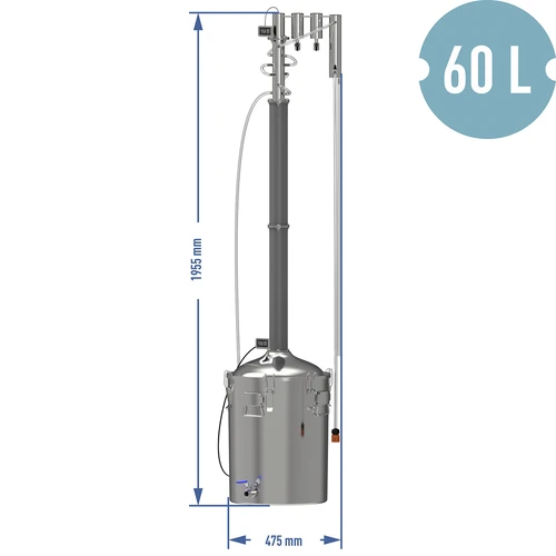 Modulaire elektrische Convex distilleerder 60 L - Perun XXL - 16 ['Browin distilleerder', ' modulaire distilleerders', ' distilleerder met afscheiders', ' modulaire distilleerder', ' afscheiders voor distilleerder', ' zuivere distillaat', ' distilleerset', ' bolle deksel', ' convex deksel', ' distilleercontainer met deksel', ' distillatieset', ' uitbreidbare distillatieset', ' distillatie op verschillende warmtebronnen', ' distilleerder 60 L', ' koude vingers']