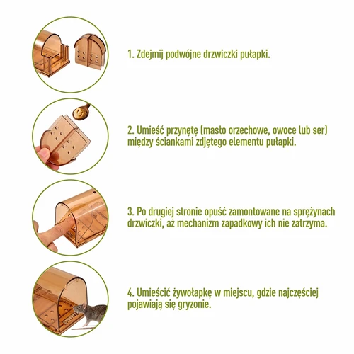 Muizenval – levend vangkooi, transparant, 2 stuks - 4