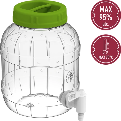 Multifunctionele pot met kraantje 3L - 5 ['pet pot', ' kunststof pot', ' plastic pot', ' multifunctionele pot', ' onbreekbare pot', ' pot met kraan', ' pot met kraantje', ' pot voor limonade', ' pot met deksel en kurk', ' citroenlimonade', ' limonade', ' punch', ' overgieten']