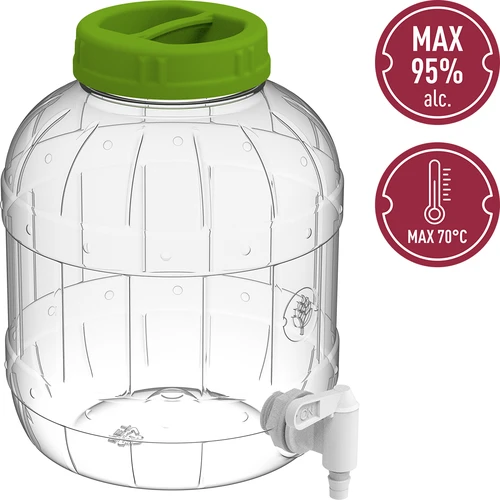 Multifunctionele pot met kraantje 5L - 5 ['pet pot', ' kunststof pot', ' plastic pot', ' multifunctionele pot', ' onbreekbare pot', ' pot met kraan', ' pot met kraantje', ' pot voor limonade', ' pot met schroefdeksel en kurk', ' pot 5L', ' citroenlimonade', ' limonade', ' punch', ' aftappen']