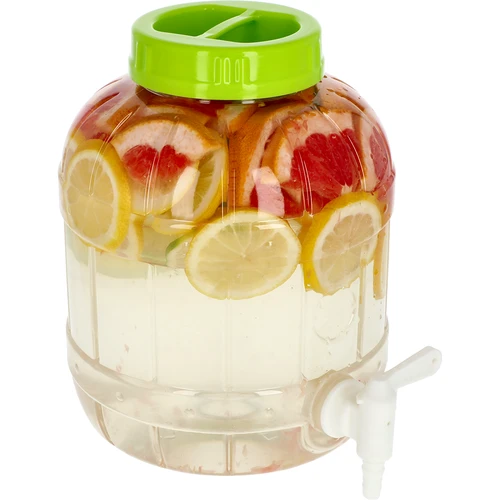 Multifunctionele pot met kraantje 5L  - 1 ['pet pot', ' kunststof pot', ' plastic pot', ' multifunctionele pot', ' onbreekbare pot', ' pot met kraan', ' pot met kraantje', ' pot voor limonade', ' pot met schroefdeksel en kurk', ' pot 5L', ' citroenlimonade', ' limonade', ' punch', ' aftappen']