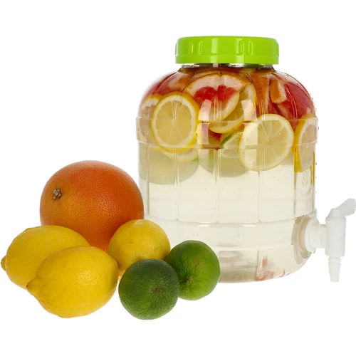 Multifunctionele pot met kraantje 5L - 7 ['pet pot', ' kunststof pot', ' plastic pot', ' multifunctionele pot', ' onbreekbare pot', ' pot met kraan', ' pot met kraantje', ' pot voor limonade', ' pot met schroefdeksel en kurk', ' pot 5L', ' citroenlimonade', ' limonade', ' punch', ' aftappen']