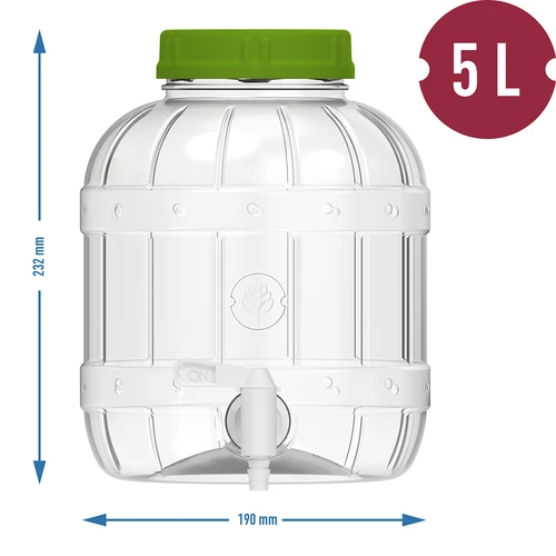 Multifunctionele pot met kraantje 5L - 6 ['pet pot', ' kunststof pot', ' plastic pot', ' multifunctionele pot', ' onbreekbare pot', ' pot met kraan', ' pot met kraantje', ' pot voor limonade', ' pot met schroefdeksel en kurk', ' pot 5L', ' citroenlimonade', ' limonade', ' punch', ' aftappen']