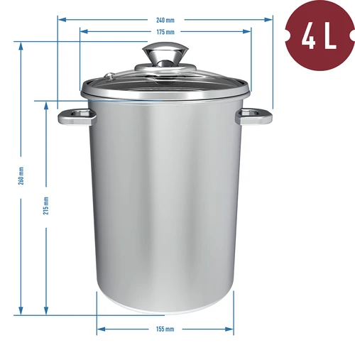 Multifunctionele pot met mand - 5 ['hoge pot voor hamkoker', ' gerechten uit de hamkoker', ' hamkoker', ' pot voor hamkoker', ' mand voor het koken van groenten', ' frietmand', ' multifunctionele pot voor het koken van vlees en vleeswaren']