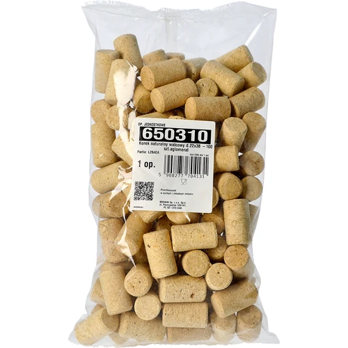 Natuurlijke cilindrische kurk d.22x38 -100 stuks agglomeraat - 2 ['kurk van kurk', ' wijnkurk', ' fleskurk', ' wijnstop', ' wijnflessen met kurken']