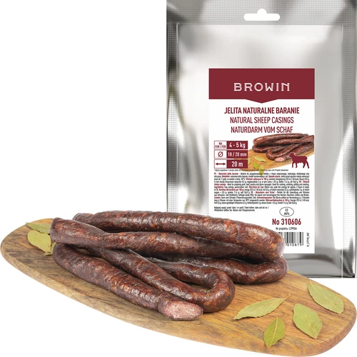 Natuurlijke schapendarmen kal. 18/20 mm, 20 m - 2 ['natuurlijke darmen', ' schapendarmen', ' beste darmen voor worstjes', ' voor kabanos', ' voor frankfurters', ' voor zelfgemaakte dunne worstjes', ' doe-het-zelf', ' diy kabanos', ' zelfgemaakte vleeswaren', ' natuurlijke darmen voor vullen']