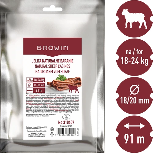 Natuurlijke schapendarmen kal. 18/20 mm, 91 m - 3 ['natuurlijke darmen', ' schapendarmen', ' beste darmen voor worstjes', ' voor kabanos', ' voor frankfurters', ' voor zelfgemaakte dunne worstjes', ' doe-het-zelf', ' diy kabanos', ' zelfgemaakte vleeswaren', ' natuurlijke darmen om te vullen']