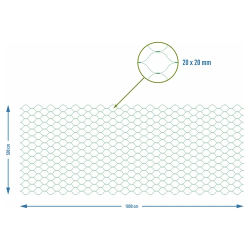 Net voor vogelbescherming, groen, 5 m x 10m - 7 ['bescherming tegen vogels', ' vogelnet', ' bescherming van fruitbomen', ' bescherming van struiken', ' vogels in de tuin', ' planten beschermen', ' gewassen beveiligen', ' beschermnet', ' tuinoplossingen', ' plantenbescherming tegen vogels', ' camouflagenetten', ' netten voor bomen', ' spreeuwennetten', ' vogelnetten voor balkon', ' netten voor balkon', ' netten voor terras', ' beschermnet tegen vogels', ' net voor vogelbescherming']