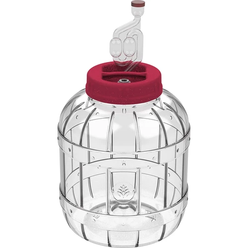 Onbreekbare, multifunctionele pot voor fermentatie, 5 L  - 1 ['onbreekbare pot', ' plastic pot', ' kunststof pot', ' pot voor wijn', ' pot voor cider', ' voor wijnfermentatie', ' pot met fermentatiebuis', ' pot 5L']