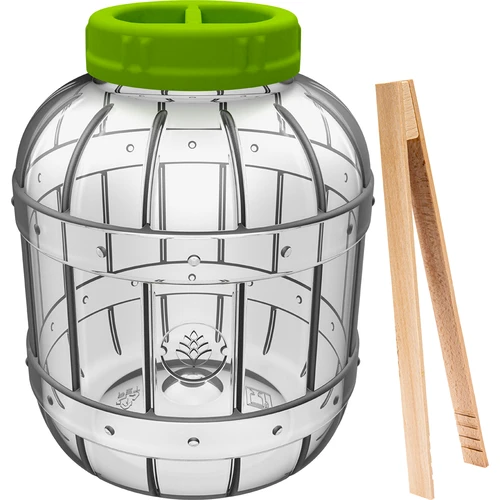 Onbreekbare, multifunctionele pot voor inmaken + tang, 5L  - 1 ['ingemaakte augurken', ' ingemaakte bloemkool', ' ingemaakte bieten', ' bietenzuurdesem', ' kunststof pot', ' plastic pot', ' zelfgemaakte ingemaakte groenten', ' pot 5L', ' pot met certificaat voor inmaken', ' tang voor augurken', ' pot met tang']