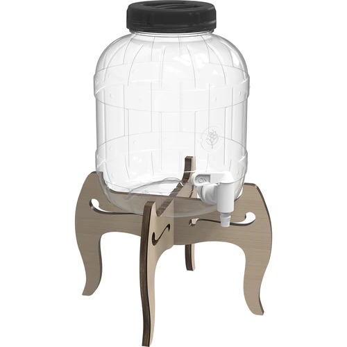 Onbreekbare pot 5L met kraan en tweezijdige houten standaard - 2 ['onbreekbare pot', ' plastic pot', ' pot voor limonade', ' pot voor punch', ' pot op standaard', ' pot met kraan', ' citroenlimonade', ' limonade', ' punch', ' sangria', ' pot op standaard', ' pot voor dranken', ' pot voor likeur', ' voor kerstthee', ' pot voor alcohol']