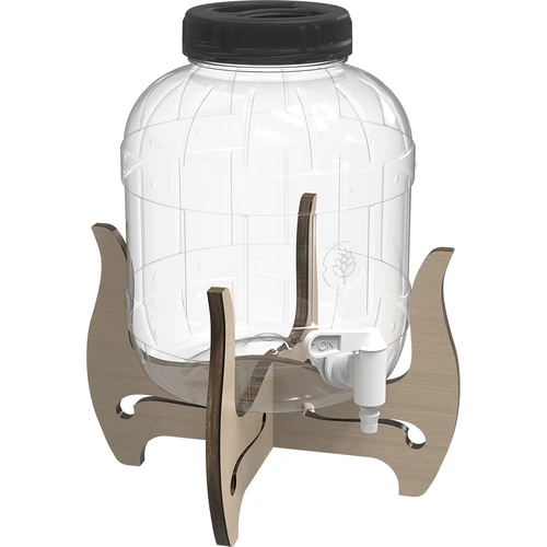 Onbreekbare pot 5L met kraan en tweezijdige houten standaard - 4 ['onbreekbare pot', ' plastic pot', ' pot voor limonade', ' pot voor punch', ' pot op standaard', ' pot met kraan', ' citroenlimonade', ' limonade', ' punch', ' sangria', ' pot op standaard', ' pot voor dranken', ' pot voor likeur', ' voor kerstthee', ' pot voor alcohol']