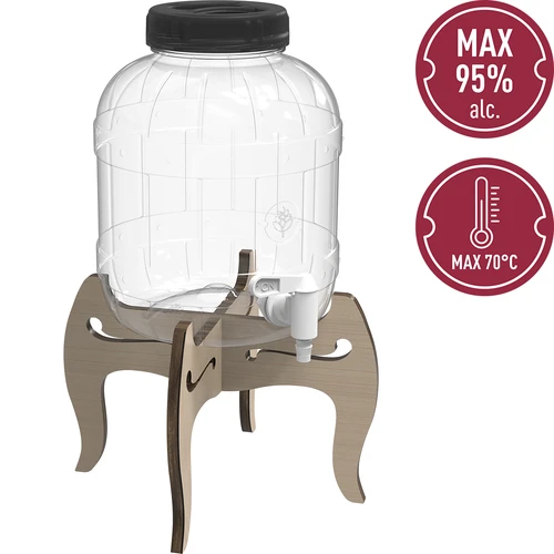 Onbreekbare pot 5L met kraan en tweezijdige houten standaard - 6 ['onbreekbare pot', ' plastic pot', ' pot voor limonade', ' pot voor punch', ' pot op standaard', ' pot met kraan', ' citroenlimonade', ' limonade', ' punch', ' sangria', ' pot op standaard', ' pot voor dranken', ' pot voor likeur', ' voor kerstthee', ' pot voor alcohol']