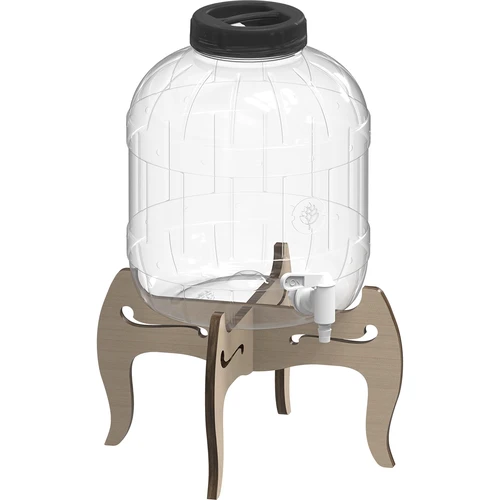 Onbreekbare pot 8L met kraan en tweezijdige houten standaard - 2 ['onbreekbare pot', ' plastic pot', ' pot voor limonade', ' pot voor punch', ' pot op standaard', ' pot met kraan', ' citroenlimonade', ' limonade', ' punch', ' sangria', ' pot op standaard', ' pot voor dranken', ' pot voor likeur', ' voor kerstthee', ' pot voor alcohol']