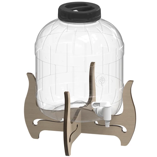 Onbreekbare pot 8L met kraan en tweezijdige houten standaard - 4 ['onbreekbare pot', ' plastic pot', ' pot voor limonade', ' pot voor punch', ' pot op standaard', ' pot met kraan', ' citroenlimonade', ' limonade', ' punch', ' sangria', ' pot op standaard', ' pot voor dranken', ' pot voor likeur', ' voor kerstthee', ' pot voor alcohol']