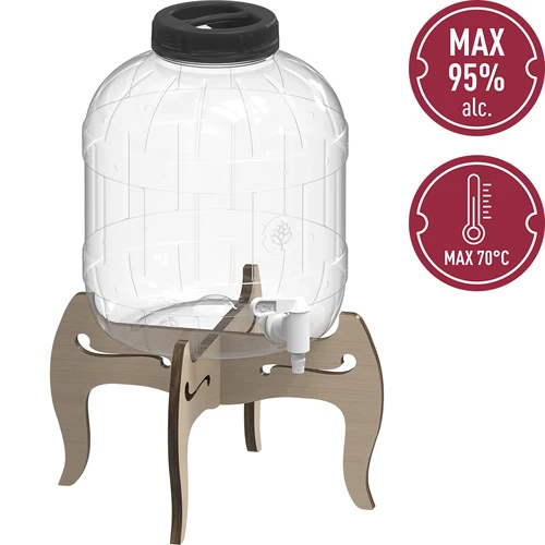 Onbreekbare pot 8L met kraan en tweezijdige houten standaard - 6 ['onbreekbare pot', ' plastic pot', ' pot voor limonade', ' pot voor punch', ' pot op standaard', ' pot met kraan', ' citroenlimonade', ' limonade', ' punch', ' sangria', ' pot op standaard', ' pot voor dranken', ' pot voor likeur', ' voor kerstthee', ' pot voor alcohol']